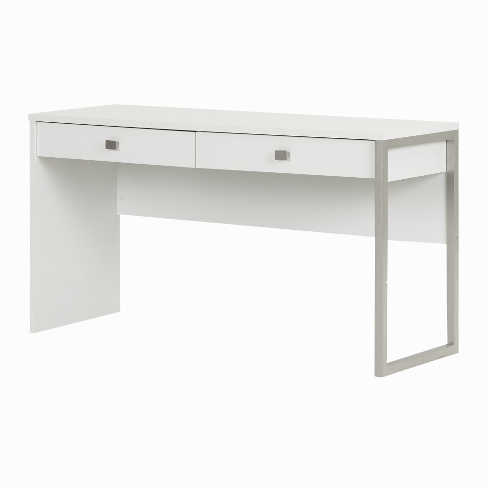 South Shore Interface 53inW Computer Desk With 2 Drawers, Pure White