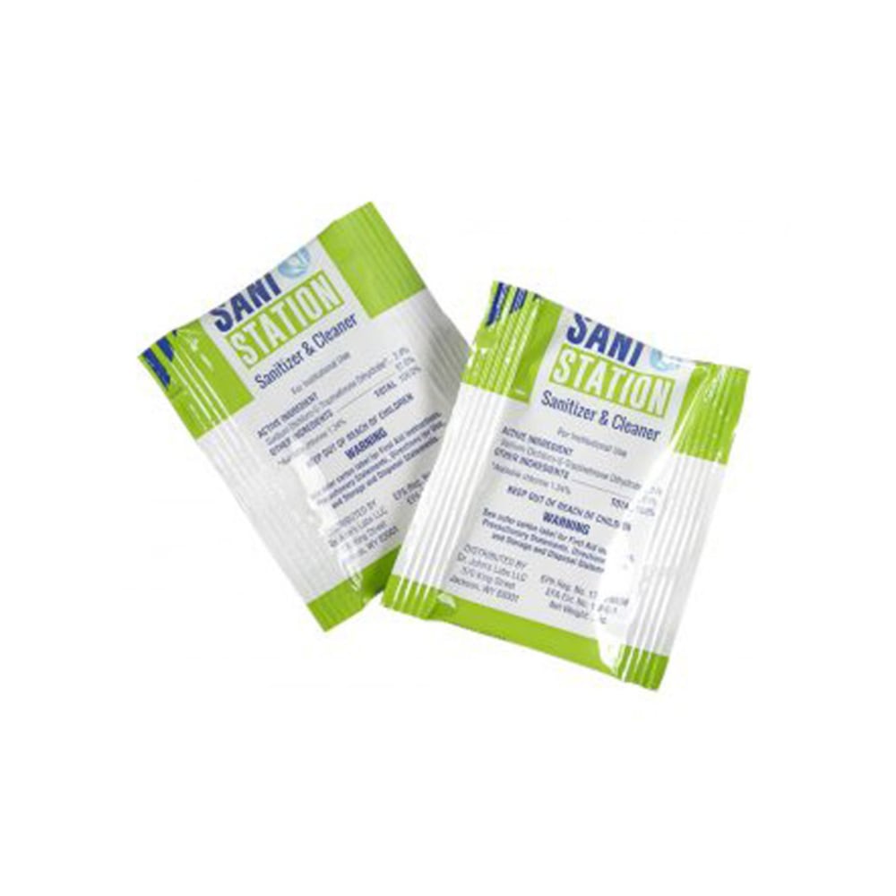 San Jamar Sani Station Sanitizer Packets, Unscented, Pack Of 100 Packets