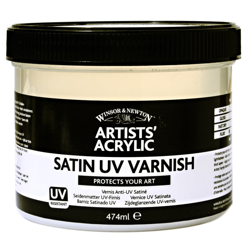 Winsor & Newton Artists Acrylic UV Varnish, Satin, 237 mL