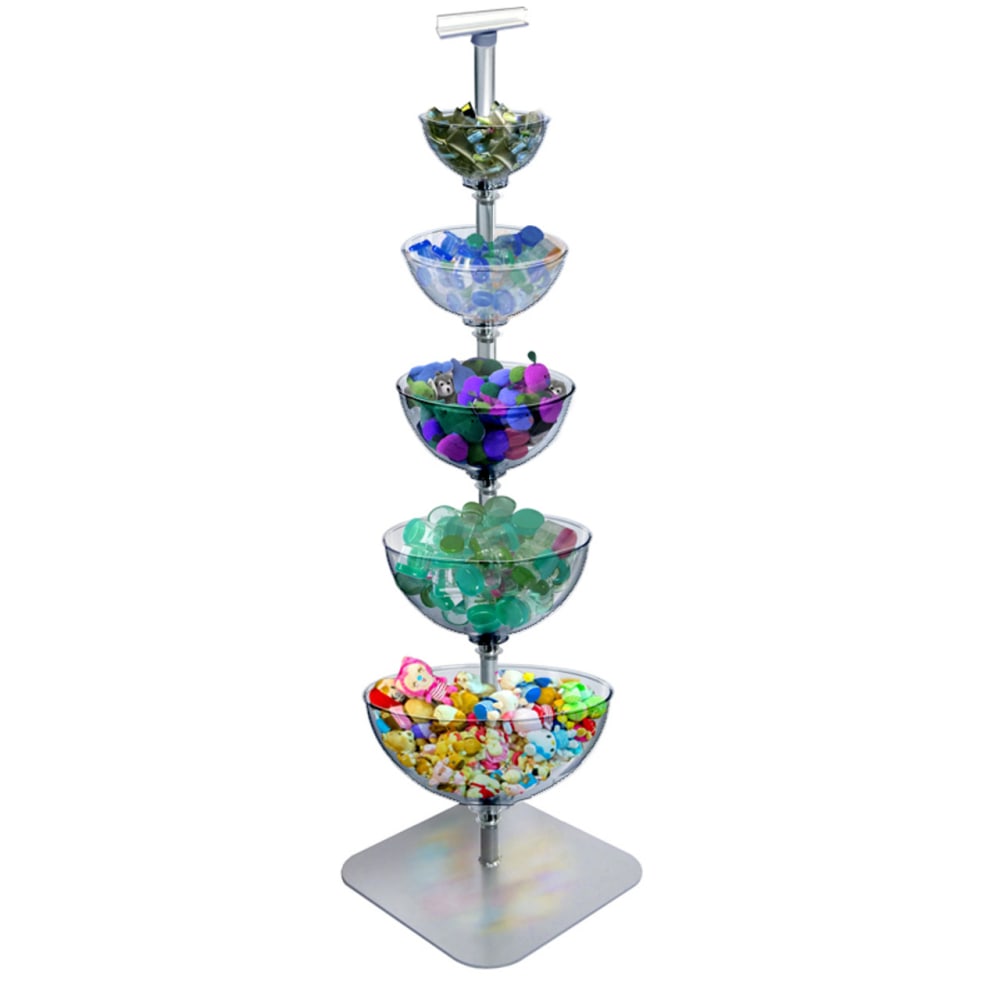 Azar Displays 5-Tier Bowl Display, Cascading, 60inH x 17inW x 17inD, Clear