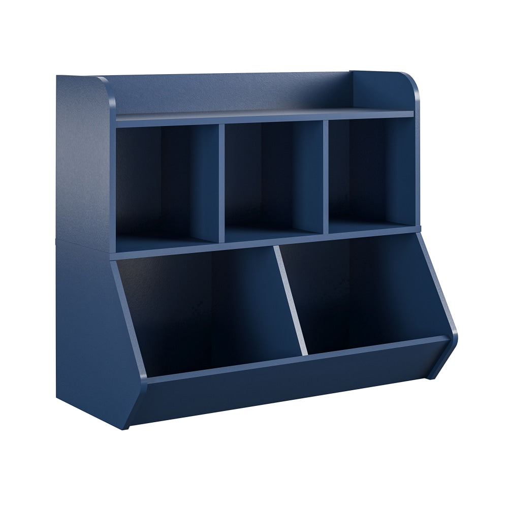 Ameriwood Home Tyler Kids 31inH 5-Cube Toy Storage Bookcase, Navy