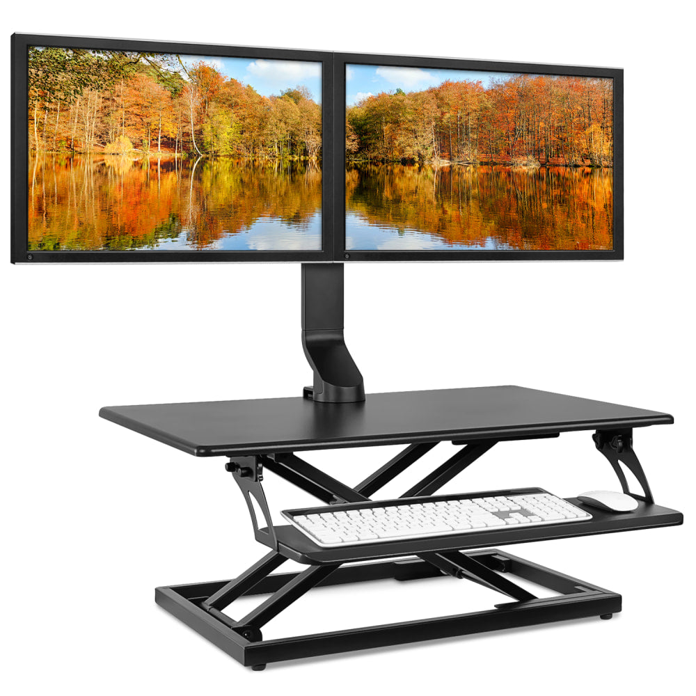 Mount-It! Dual Monitor Mount For Standing Desks, Black, MI-3752