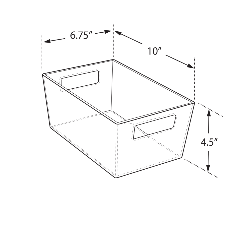 Azar Displays Tote Bins With Handles, Medium, Clear, Pack Of 4 Bins