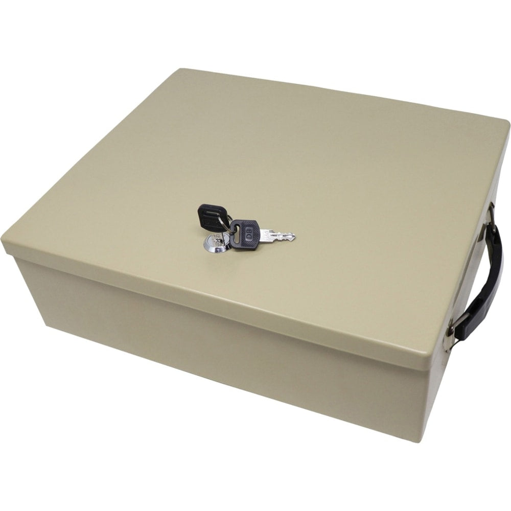 Nadex Coins NCS8-2010 Fire-Retardant Security Box with Keyed Lock - Steel - Beige - 11in Height x 14.4in Width