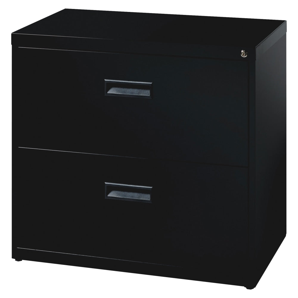 Realspace SOHO 30inW x 17-5/8inD Lateral 2-Drawer File Cabinet, Black