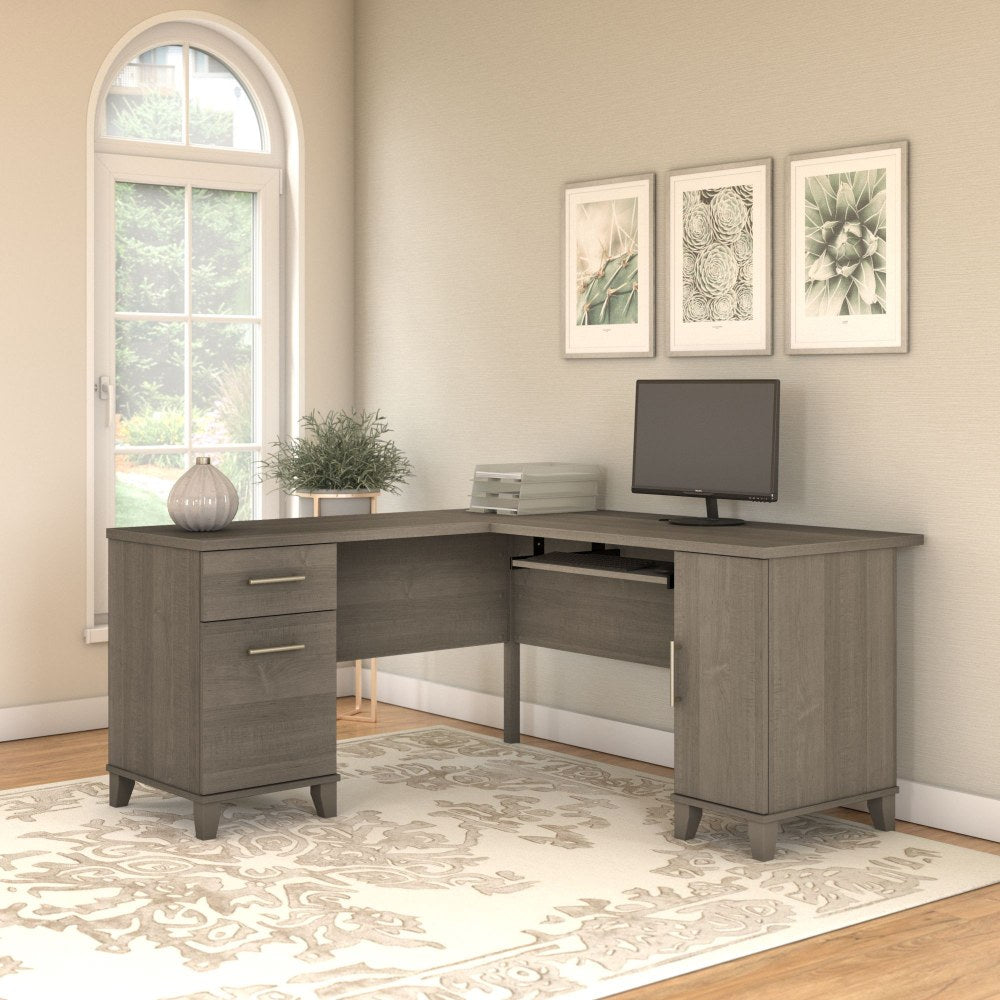 Bush Business Furniture Somerset 60inW L-Shaped Corner Desk, Ash Gray, Standard Delivery