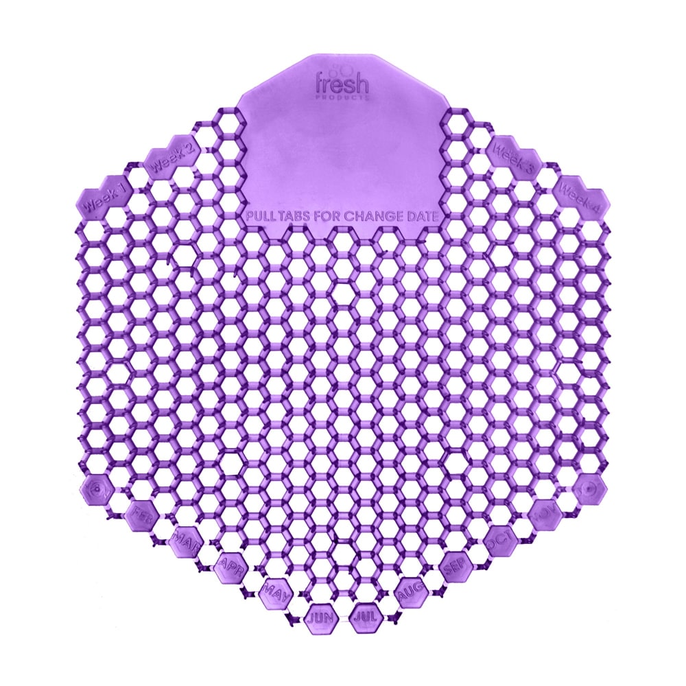 Fresh Products Wave 3-D Urinal Screens, 7in, Fabulous Scent, Purple, Pack Of 60 Urinal Screens