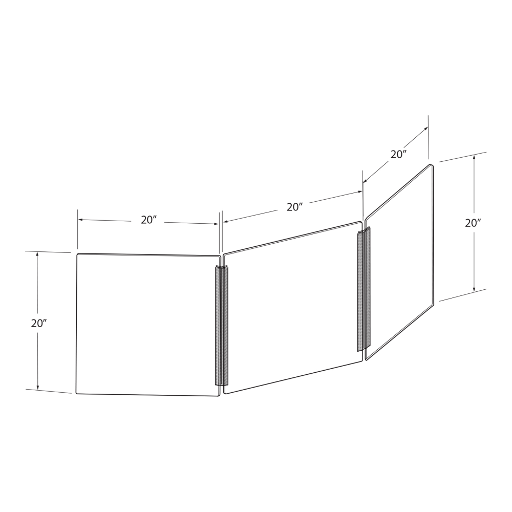 Azar Displays Cashier Shield, 60in x 20in, Clear