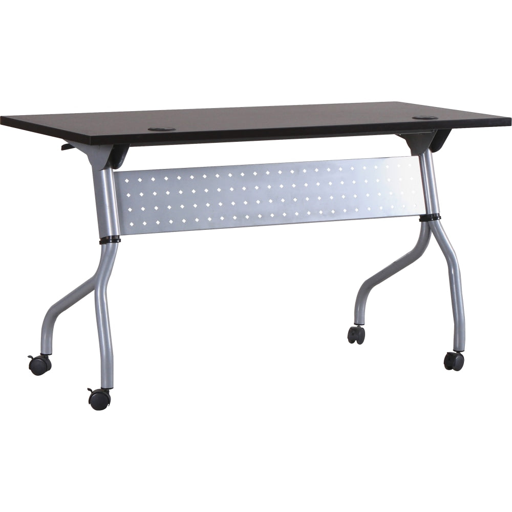 Lorell Flip Top Training Table, 48inW, Espresso/Silver