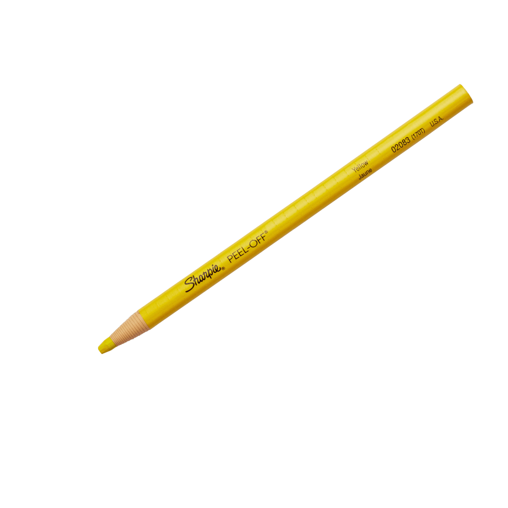 Sharpie Peel-Off China Markers, Yellow, Pack Of 12