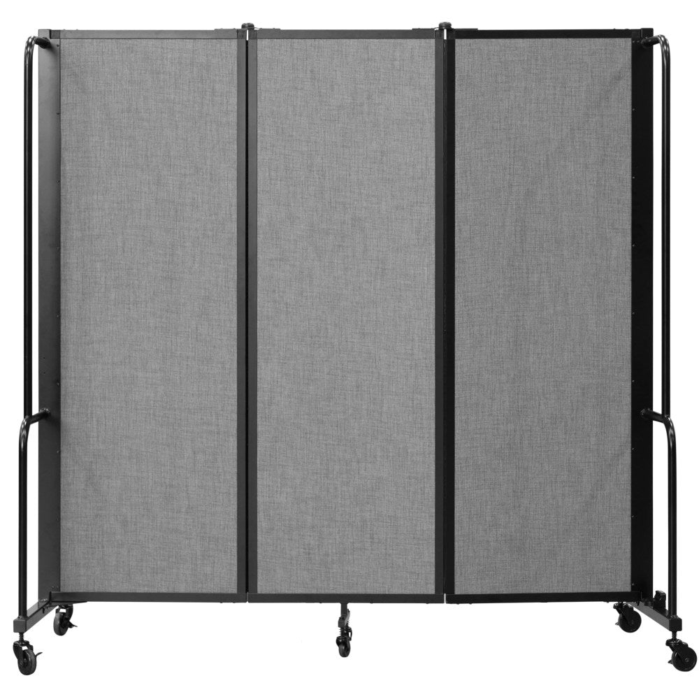 National Public Seating Room Divider, 3-Section, 72inH x 27inW x 72inD, Gray