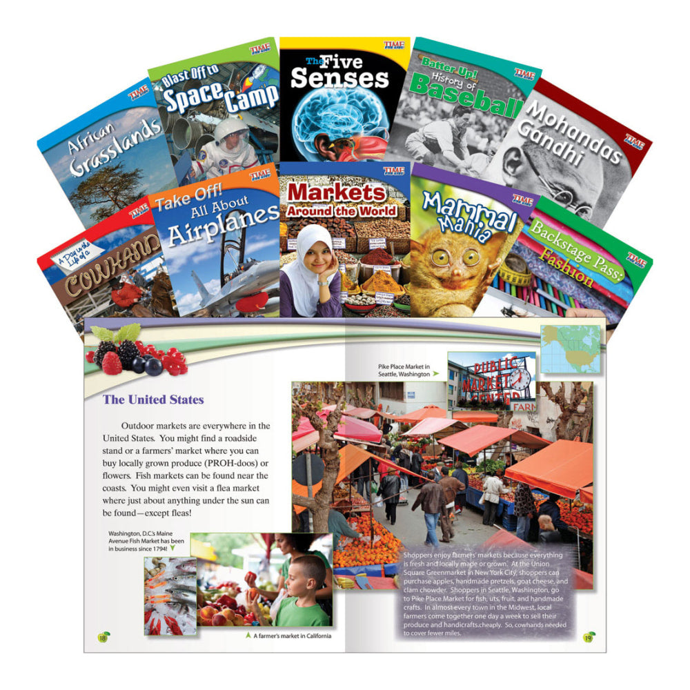 Teacher Created Materials TIME FOR KIDS Nonfiction Book Set, Set 1, Set Of 10 Books, Grade 3