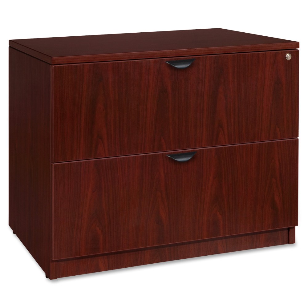 Lorell Prominence 2.0 36inW x 22inD Lateral 2-Drawer File Cabinet, Mahogany