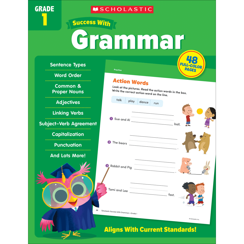 Scholastic Success With Grammar Workbook, Grade 1