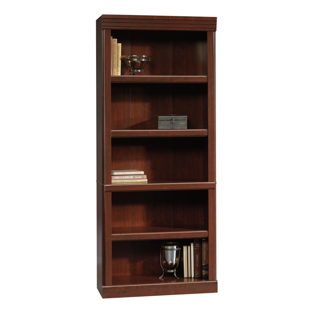 Sauder Heritage Hill 72inH Bookcase, Open 5-Shelf, Classic Cherry