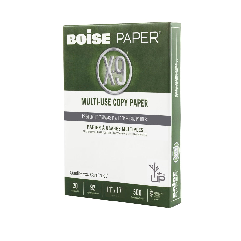 Boise X-9 Multi-Use Printer & Copy Paper, White, Ledger (11in x 17in), 500 Sheets Per Ream, 20 Lb, 92 Brightness