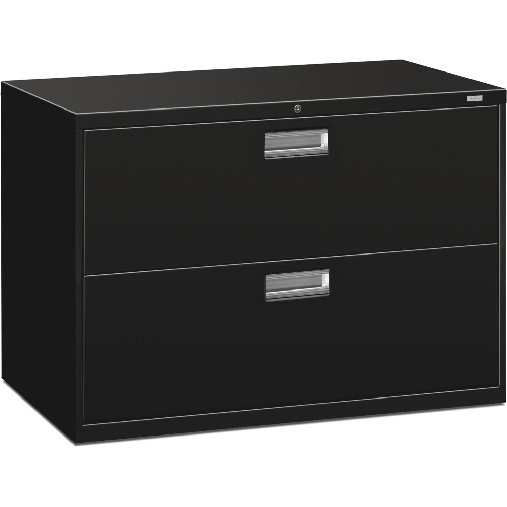 HON Brigade 600 42inW x 19-1/4inD Lateral 2-Drawer File Cabinet, Black