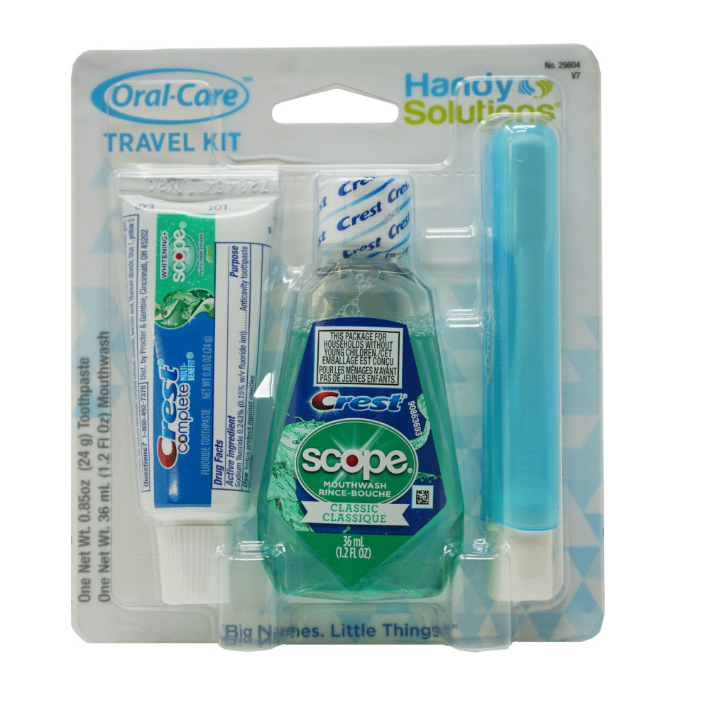 Handy Solutions Oral Care 3-Piece Kits, Case Of 8 Kits