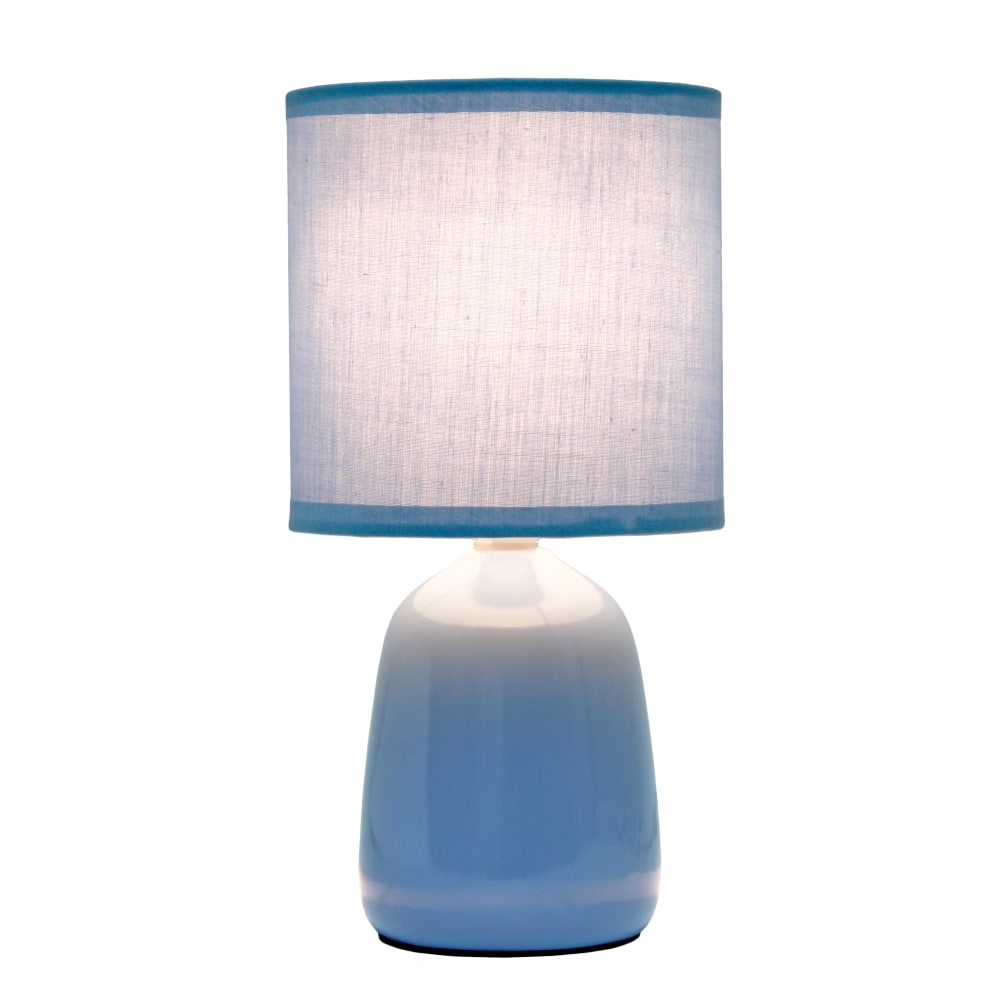 Simple Designs Thimble Base Table Lamp, 10-1/16inH, Sky Blue/Sky Blue