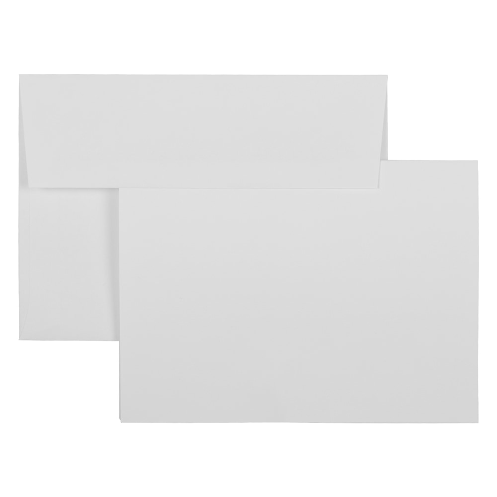 JAM Paper Stationery Set, 5 1/8in x 7in, Set Of 50 White Cards And 50 White Envelopes