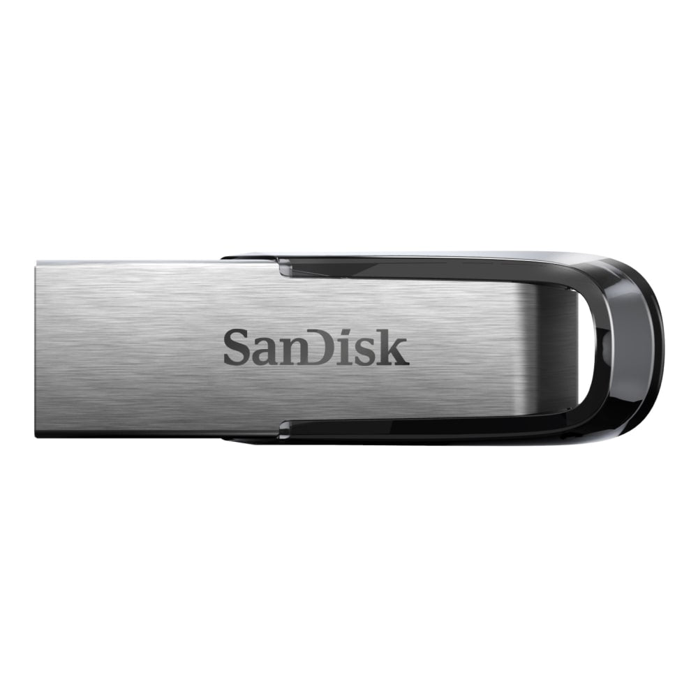 SanDisk Ultra Flair USB Drive, 64GB, Silver/Black