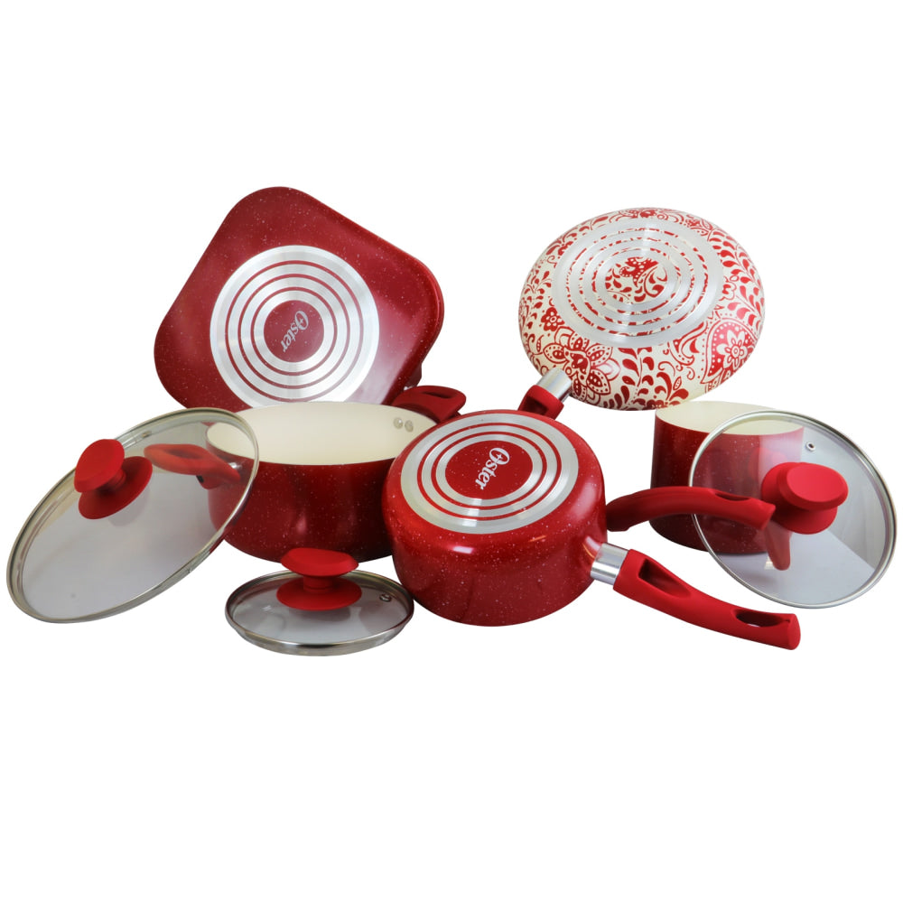 Oster Cookware Set, Cocina San Jacinto 9-Piece, Red