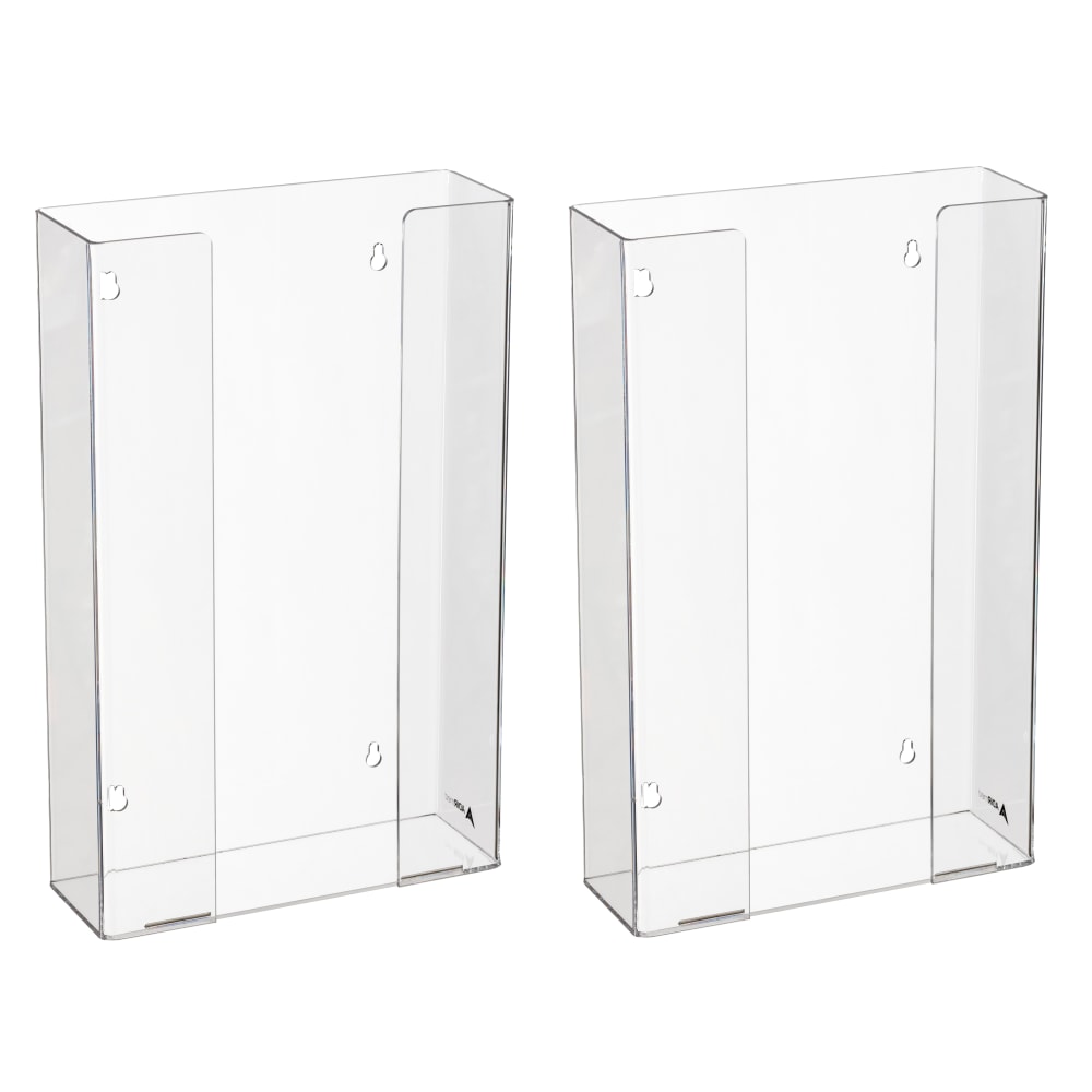 Alpine AdirMed Triple Box Capacity Acrylic Glove Dispensers, 16-1/8inH x 10-1/4inW x 3-1/2inD, Clear, Pack Of 2 Dispensers