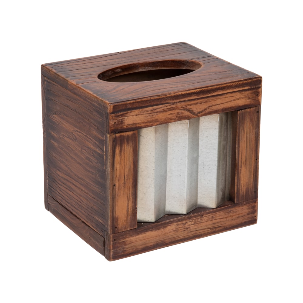 Mind Reader Rustic Tissue Holder, Small Size, Brown