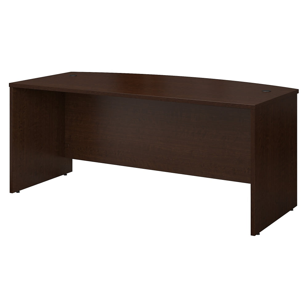 Bush Business Furniture Components 72inW Bow-Front Computer Desk, Mocha Cherry, Standard Delivery