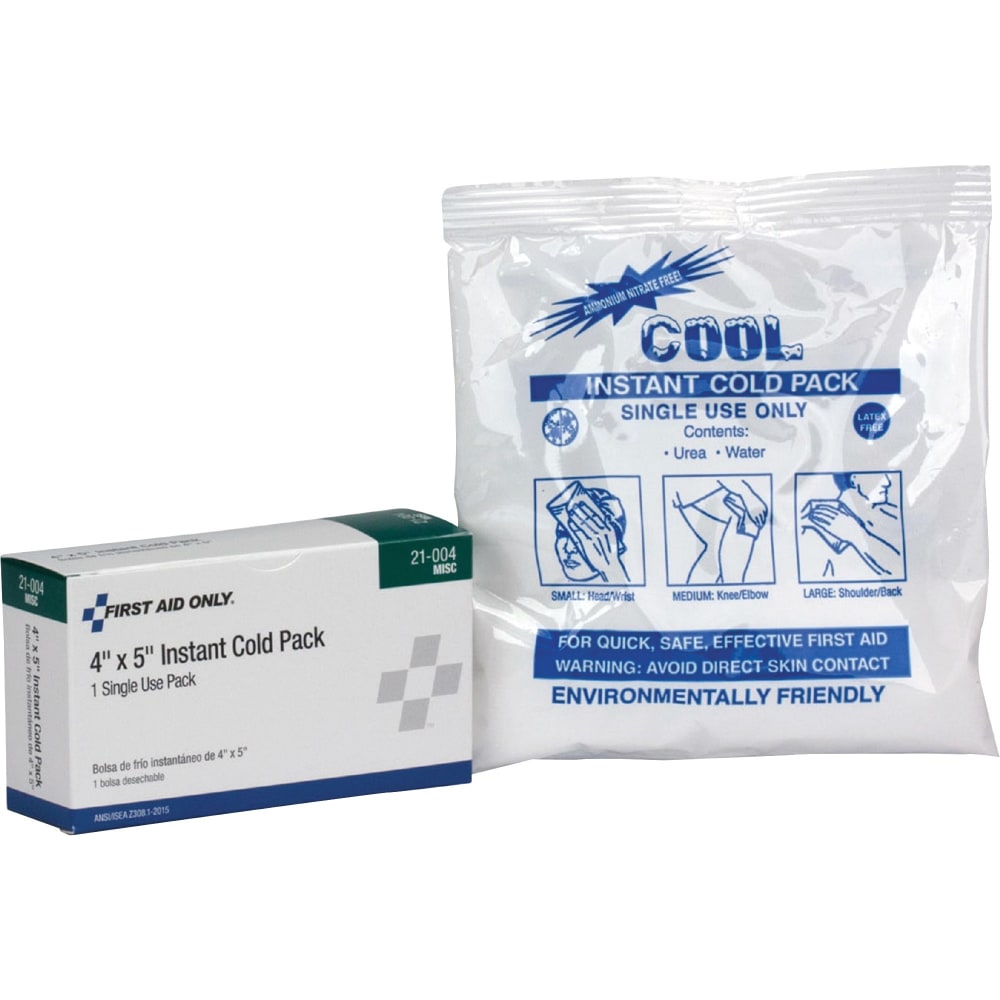 First Aid Only Single Use Instant Cold Pack - 4in x 5in - 30 / Carton