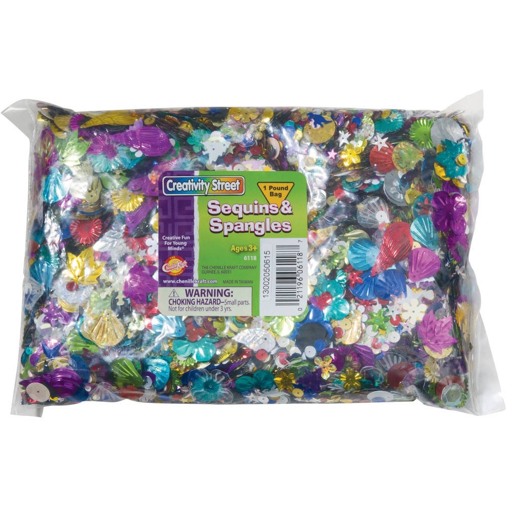 Creativity Street Sequins & Spangles 1 Pound Bag - Decoration, Craft, Classroom, Costume - Recommended For - 1 Pack - Assorted