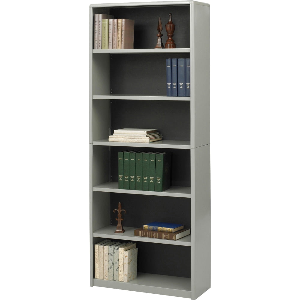 Safco Value Mate Steel Modular Shelving Bookcase, 6 Shelves, 80inH x 31-3/4inW x 13-1/2inD, Gray