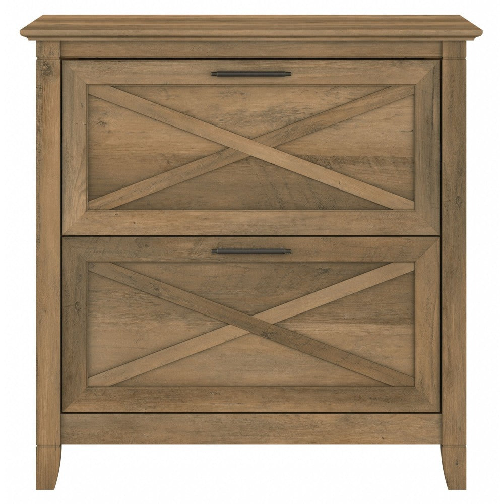 Bush Furniture Key West 30inW x 19-7/8inD Lateral 2-Drawer File Cabinet, Reclaimed Pine, Standard Delivery