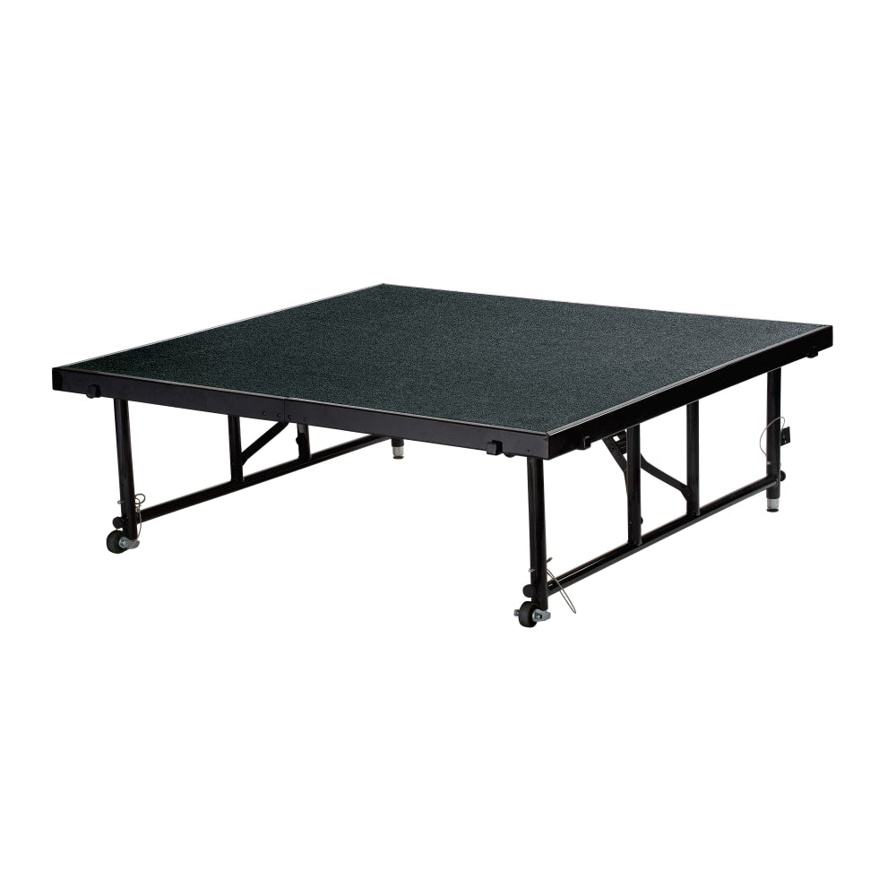 National Public Seating Carpeted Transfix Stage Platform, 4ft x 4ft, Black