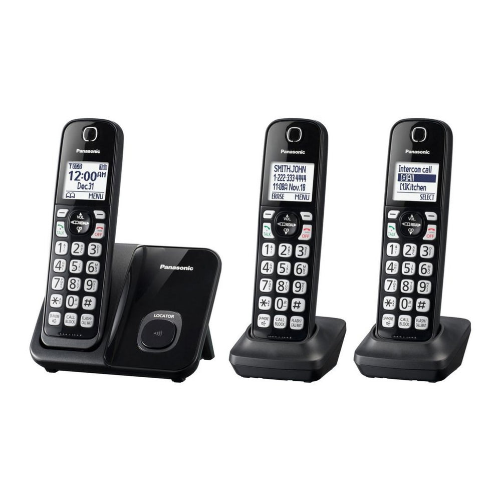 Panasonic DECT 6.0 Cordless Telephone, 3 Handsets, KX-TGD513B