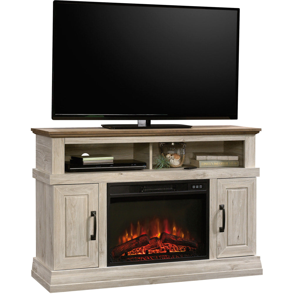 Sauder Select Media Center Fireplace For 50in TVs, Chalked Oak/Cottage Pine