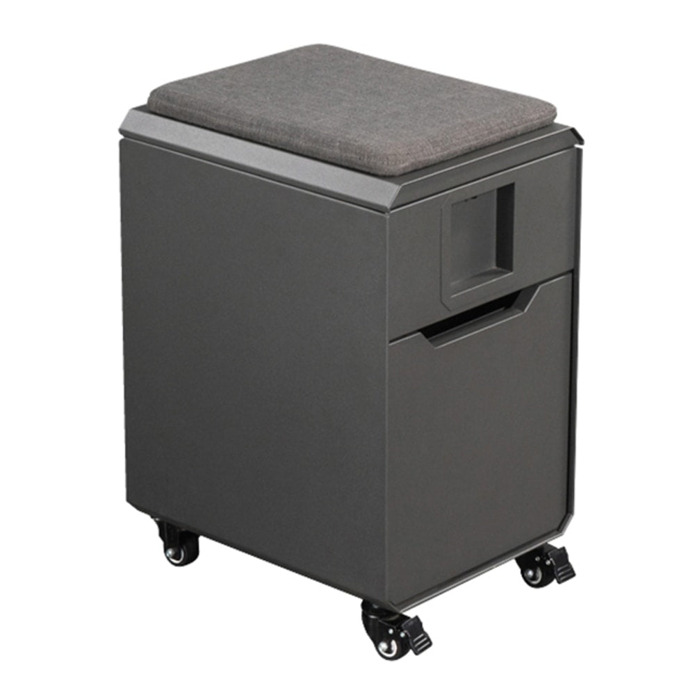 Vari Locker Seat 16inD Vertical Mobile File Cabinet, Gray, Delivery