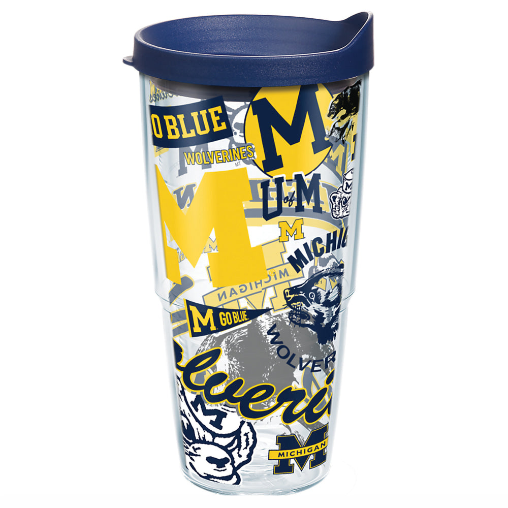 Tervis NCAA All-Over Tumbler With Lid, 24 Oz, Michigan Wolverines