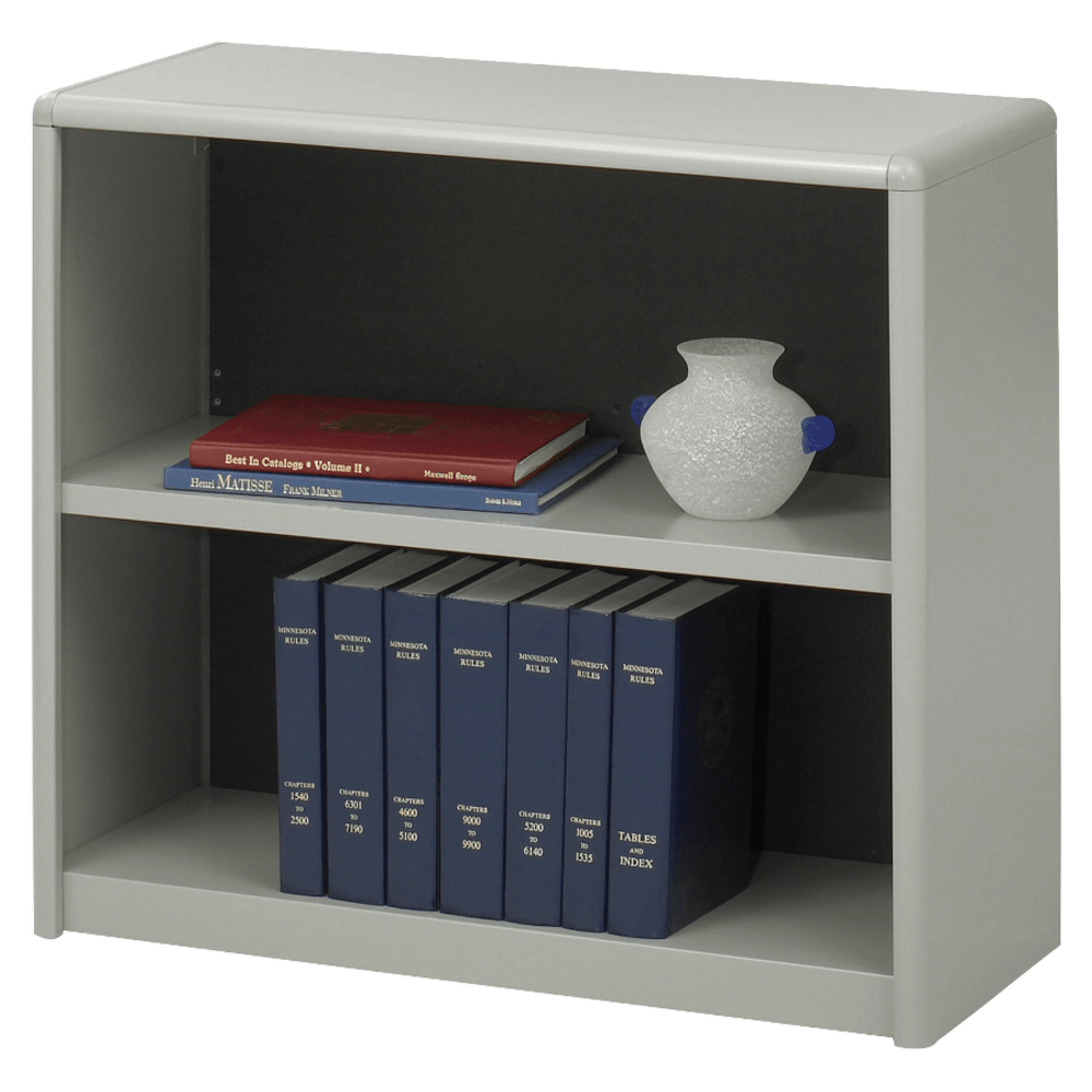 Safco Value Mate Steel Modular Shelving Bookcase, 2 Shelves, 28inH x 31-3/4inW x 13-1/2inD, Gray