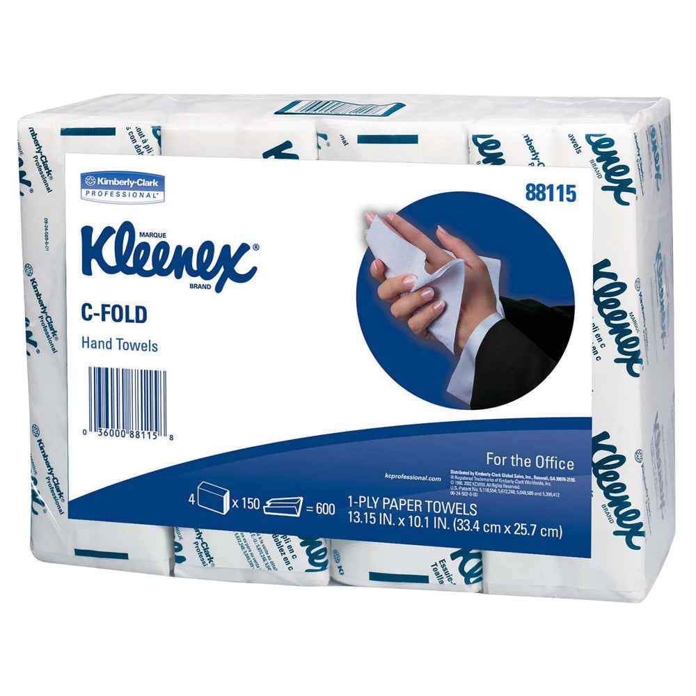 Kleenex Professional Embossed 1-Ply Paper Towels, 150 Per Pack, Case Of 4 Packs