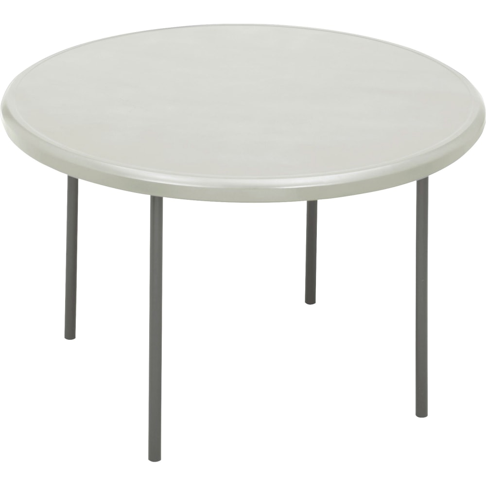 Iceberg Indestruct-Table Too Round Folding Table, 29inH x 48inD, Platinum/Gray