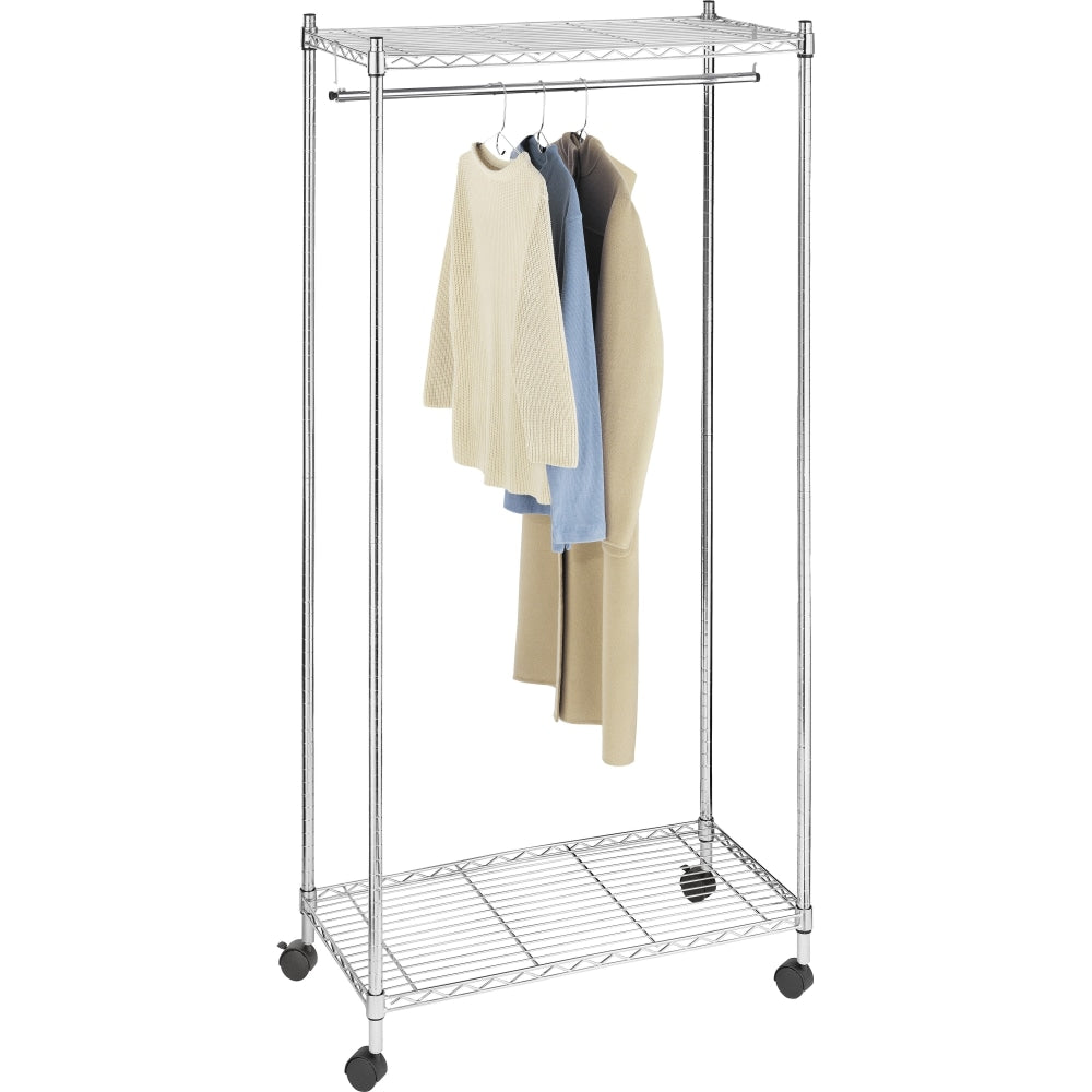 Whitmor Garment Rack - 75.5in Height x 36in Width x 18in Depth - Floor - Durable - Chrome - Steel - 1