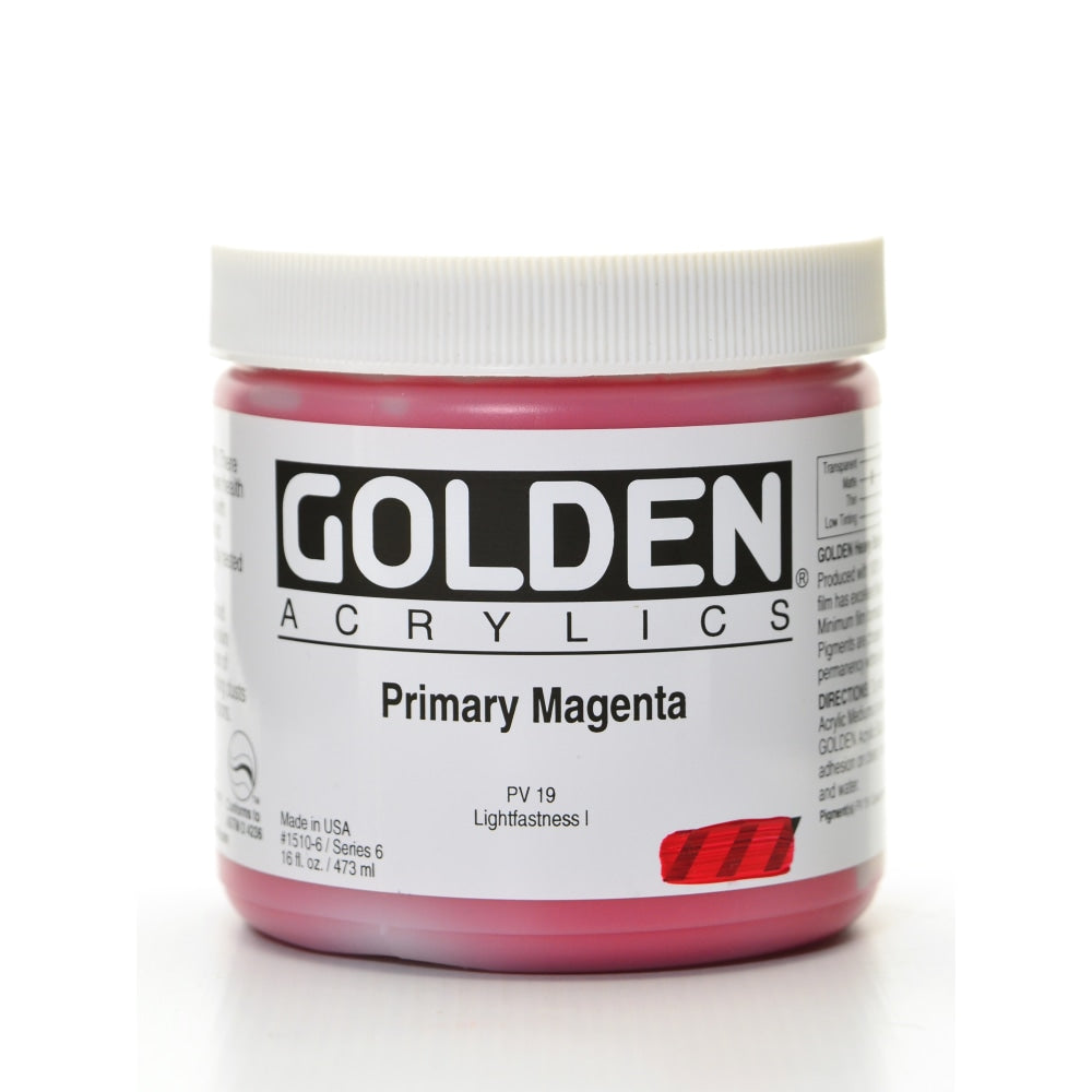 Golden Heavy Body Acrylic Paint, 16 Oz, Primary Magenta