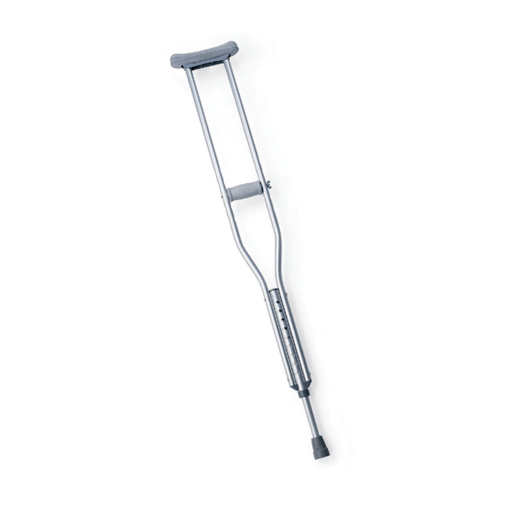 Medline Push-Button Aluminum Crutches, 54 - 62in, Gray