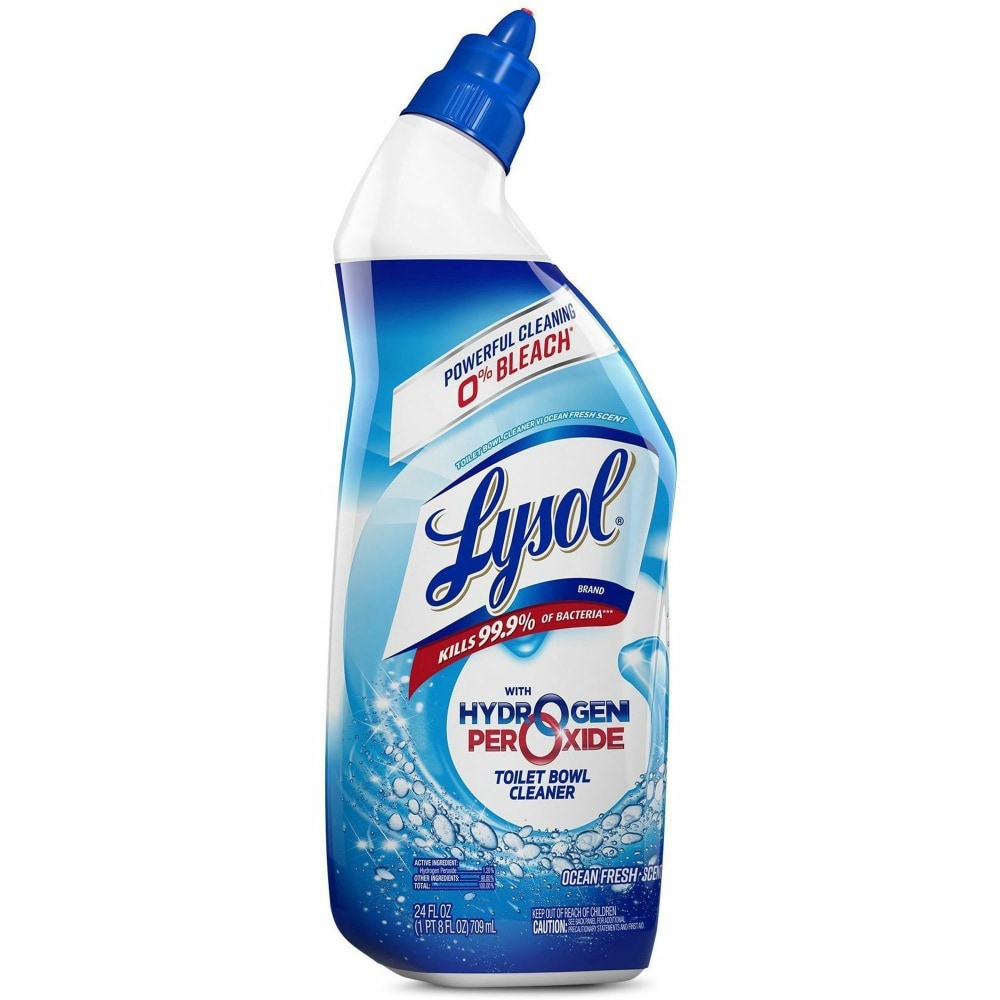 Lysol Hydrogen Peroxide Toilet Cleaner - 24 fl oz (0.8 quart) - Ocean Fresh Scent - 9 / Carton - Blue