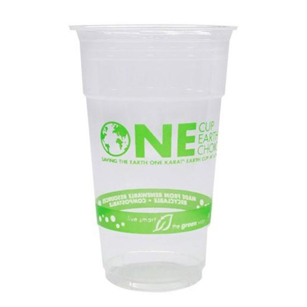 Karat Earth PLA Plastic Cups, 24 Oz, Clear, Case Of 600 Cups