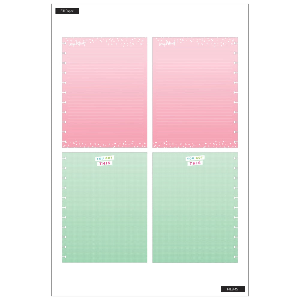 Happy Planner Big Filler Paper, 8-1/2in x 11in, 40 Sheets, Colorful