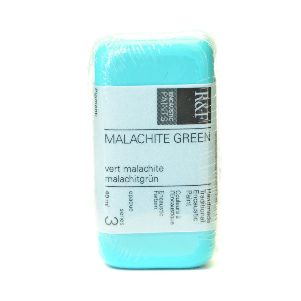 R & F Handmade Paints Encaustic Paint Cake, 40 mL, Malachite Green