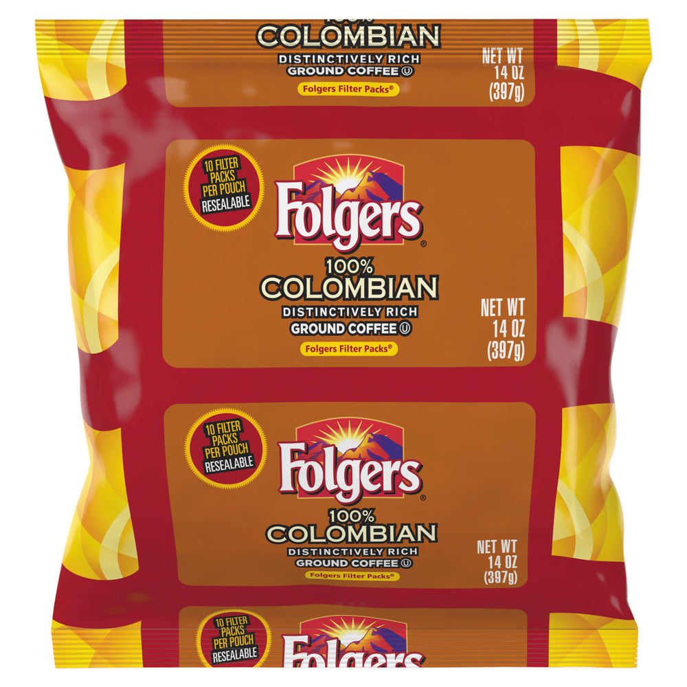 Folgers Single-Serve Coffee Packets, Colombian, 1.4 Oz Per Bag, Carton Of 40 Bags