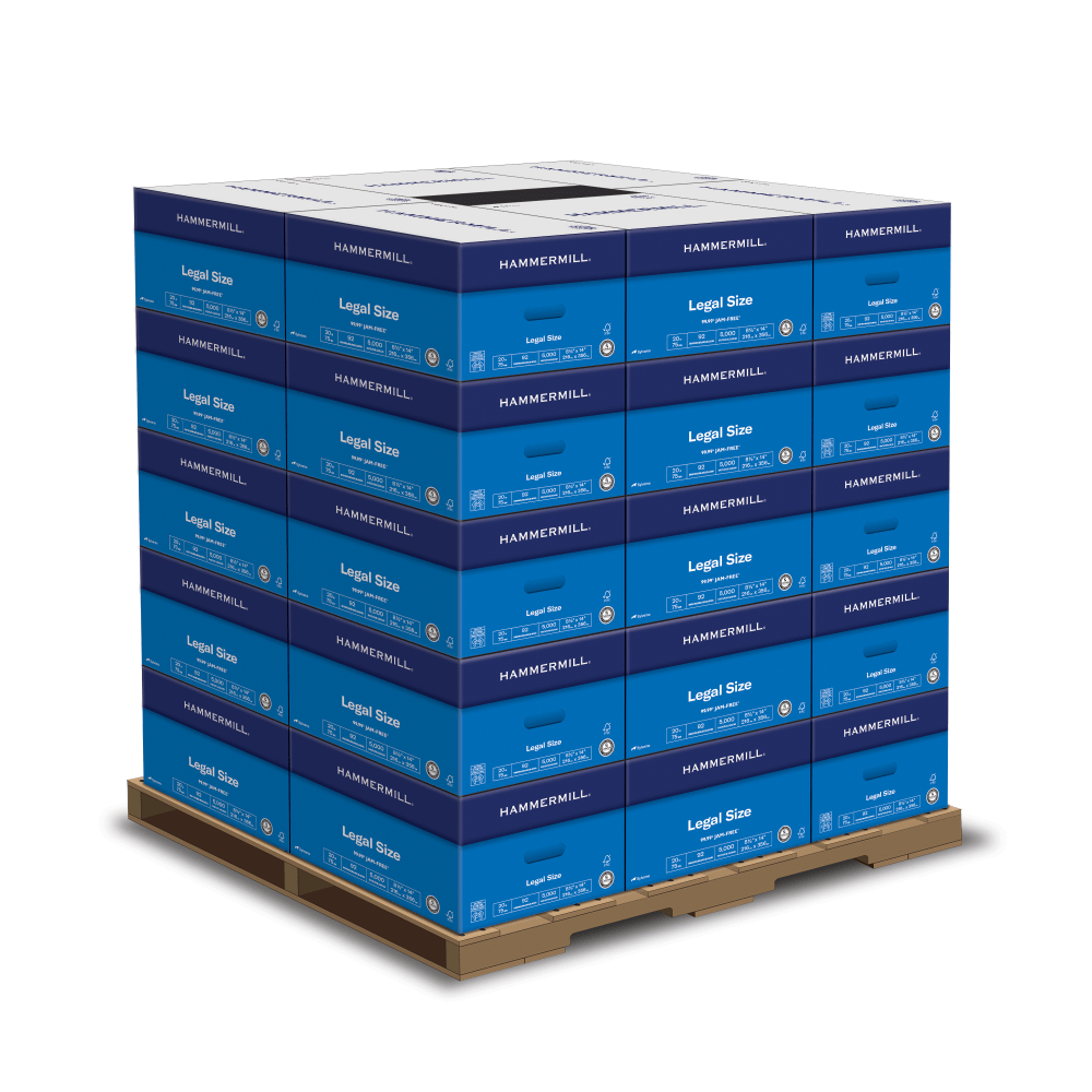 Hammermill Printer & Copy Paper, Legal (8.5in x 14in), 150000 Sheets Per Pallet, 20 Lb, 92 Brightness, Case Of 10 Reams